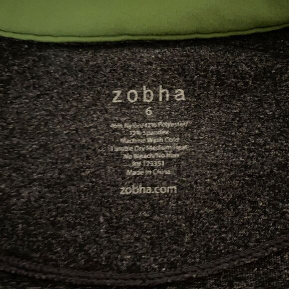 Zobha Athletic Jacket Women’s 6 Gray Green Essentials Full Zip‎ Yoga Active Gym - Picture 7 of 13